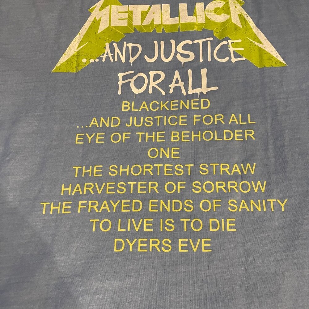 Metallica …And Justice For All Tracklist Tee NWT Women’ - Picture 5 of 5